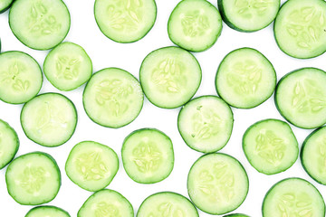 cucumber slice, isolated on a white background