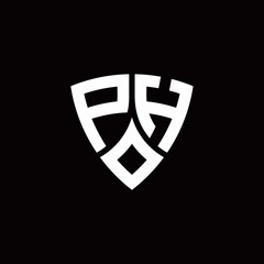 PH monogram logo with modern shield style design template