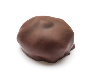 Tasty chocolate candy on white background