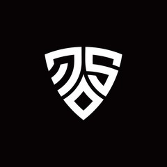 QS monogram logo with modern shield style design template