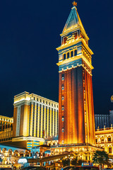 Main street of Las Vegas-is the Strip in evening time. Casino, hotel and resort- Venetian. © BRIAN_KINNEY