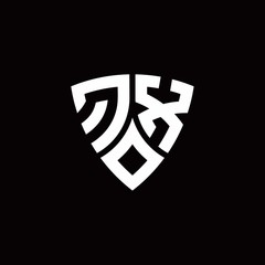QX monogram logo with modern shield style design template