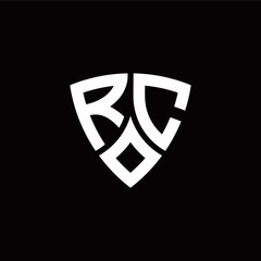 RC monogram logo with modern shield style design template