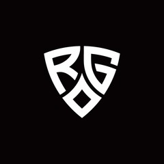 RG monogram logo with modern shield style design template