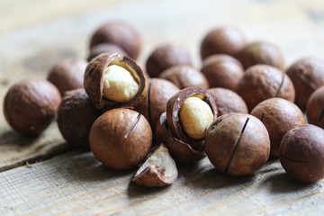 macadamia nuts macro photo