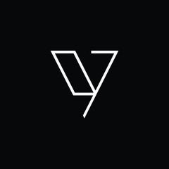  Professional Innovative Initial VY logo and YV logo. Letter Y LOGO Minimal elegant Monogram. Premium Business Artistic Alphabet symbol and sign