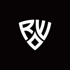RW monogram logo with modern shield style design template