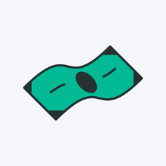 Paper money icon. Vector illustration of a paper currency, cash dollar icon. Green money image, financial symbol