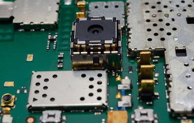 close-up camera for a mobile phone on a circuit board