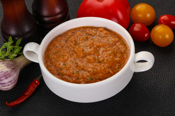 Famous Spanish gazpacho tomato soup