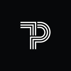 Professional Innovative Initial TP logo and PT logo. Letter TP PT Minimal elegant Monogram. Premium Business Artistic Alphabet symbol and sign