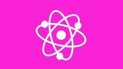 Fototapeta premium Amazing white atom icon on pink background,New atom icon