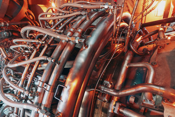 Gas turbine turbine installation in power plants and aviation.