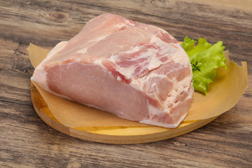 Raw pork meat piece for cooking