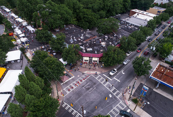 Obraz premium Virginia Highlands Festival, Atlanta, GA - Aerial Views