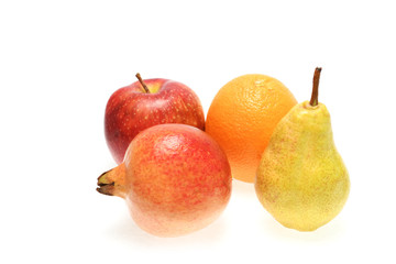 Assortment of exotic fruits isolated on white