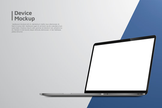 Laptop isometric perspective view. Template for infographics or presentation UI design interface. vector illustration