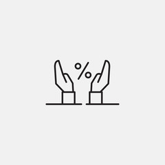 Fototapeta na wymiar hand icon symbol design vector percentage