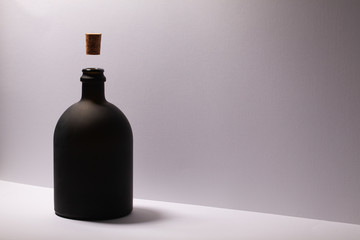 Luxury Black Glass of Rum on the white background