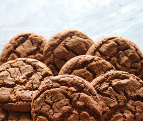 chocolate oatmeal cookies close up