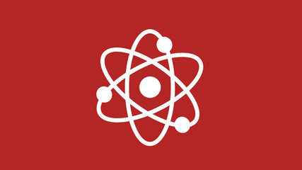 Atom icons on red dark background,New atom icon,science