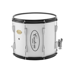 White Marching Snare Drum High Tension, Percussion Music Instrument Isolated on White background
