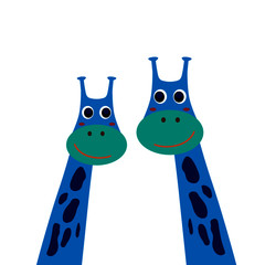 CUTE LITTLE GIRAFFES BLUE