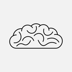 Brain line icon. Memory and psychology, intellect symbol. logo. Outline design editable stroke. For yuor design. Stock - Vector illustration.
