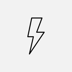 Lightning line icon. Power and storm, danger symbol. logo. Outline design editable stroke. For yuor design. Stock - Vector illustration.