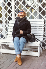 man sitting on a bench