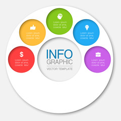 Vector iInfographic template for business, presentations, web design, 5 options.