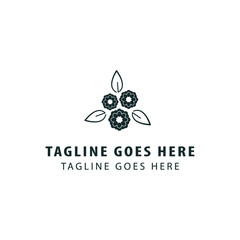 abstract chrysanthemum flower logo design template. florist logo