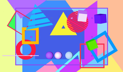 set of colorful geometric shapes