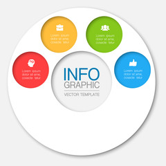 Vector iInfographic template for business, presentations, web design, 4 options.