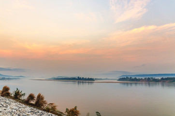 Beautiful view of Mekong River at Sangkhom District, Nong Khai, Thailand