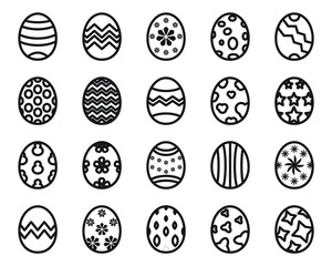 Media Icon Easter eggs Line Style for any purposes website mobile app presentation