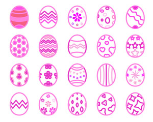 Pink Easter Eggs with different texture