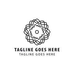 Dahlia flower logo design vector. Dahlia flower symbol icons