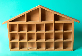 Casa de madera compartimentada.