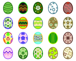 Easter Eggs set with different color
