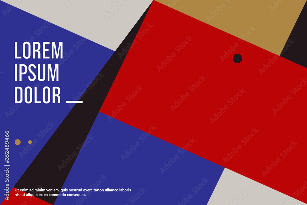 Poster geometric artwork background with simple shape and figure. swiss modernism. eps10 vector.