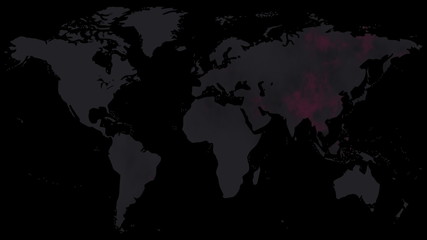 World map of Coronavirus disease spreading animation. Pollution animated footage