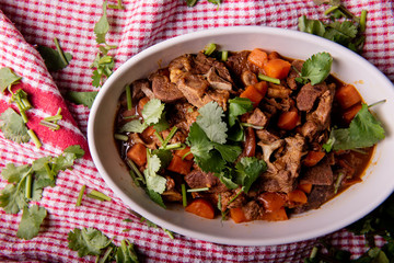 Lamb curry meal with coriander