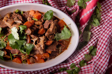 Lamb curry meal with coriander