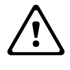 A road sign warning of danger. Exclamation point in a triangle. Black and white Icon. Vector illustration.