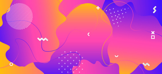 Obraz premium Business Wave Shapes. Vibrant Memphis Texture. 