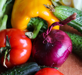 fresh vegetables on the table close up