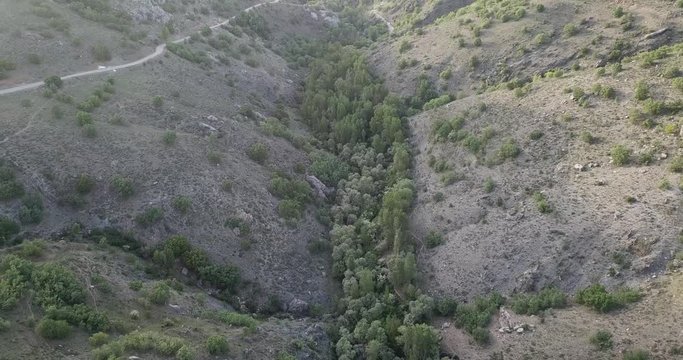 valley and mountains, drone footage 4k. turkey Mountain Pass. Drone shoot of the mountains in sunny Turkey 