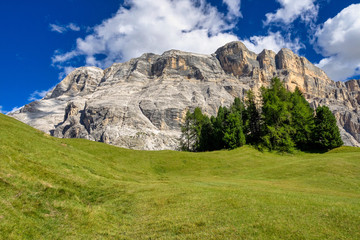 Fototapeta na wymiar Sasso di Santa Croce in eastern Dolomites, Badia valley, South Tyrol, Italy