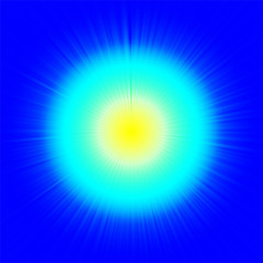 Obraz premium Light emitted from the center. Light explosion. Light of the sun. Glow of light. 背景：集中線 光 爆発 放射 抽象的